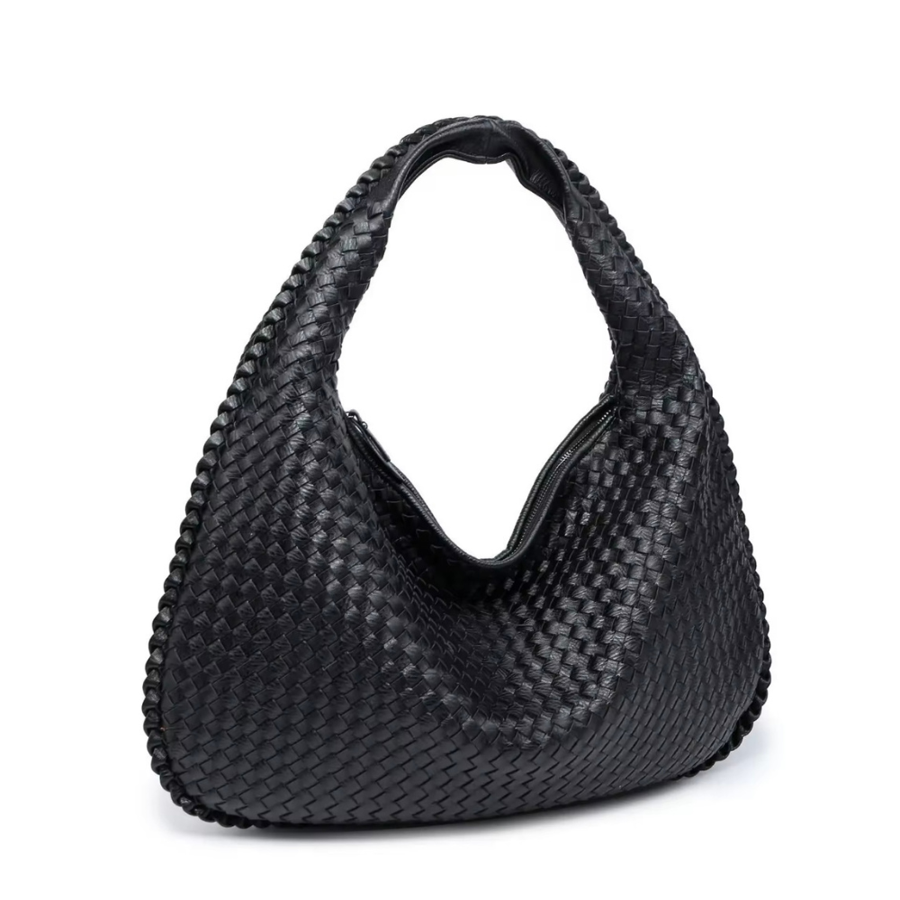 FAUX LEATHER WOVEN TOTE BAG l ELEA KAZARA